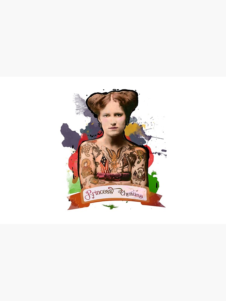 Thumbnail 4 of 4, Zipper Pouch, Princess Christina (The Tattooed lady) - The Britannia Panopticon designed and sold by BritPanopticon.
