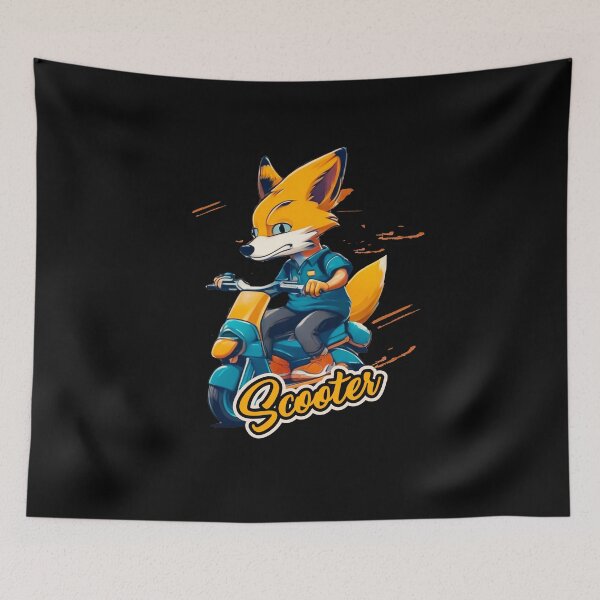 Item preview, Funny Fox Draives a stunt scooter Classic designed and sold by tkhrbika.