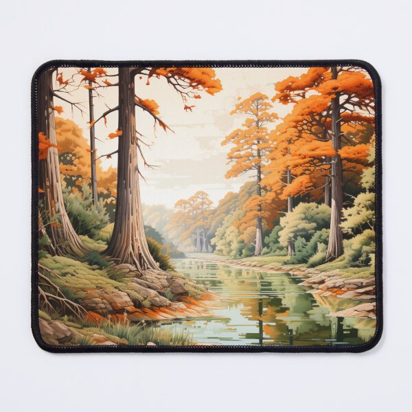 Item preview, Cypress Trees Along River in Fall designed and sold by Hartbecke.