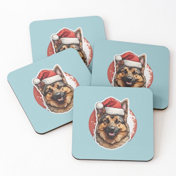 Item preview, German Shepherd Face Wearing Santa Hat designed and sold by thecatcouch.