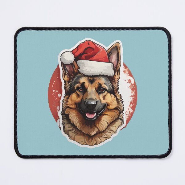 Item preview, German Shepherd Face Wearing Santa Hat designed and sold by thecatcouch.