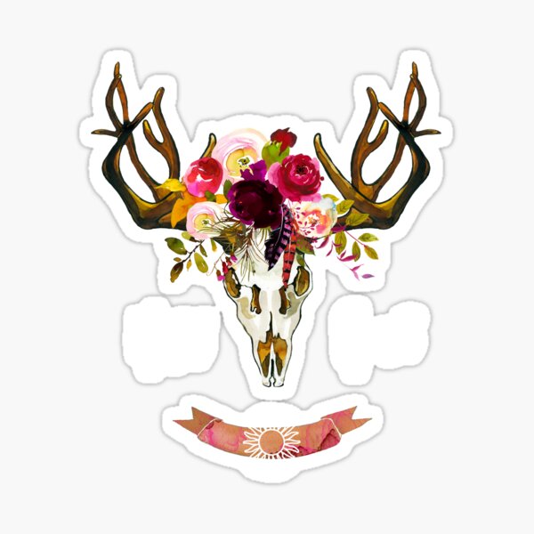 Item preview, Floral Boho Skull, Bohemian Art, Hippie Gifts designed and sold by STYLESYNDIKAT.