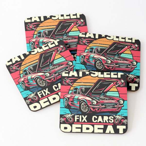 Item preview, Eat Sleep Fix Cars Repeat designed and sold by bihtti.