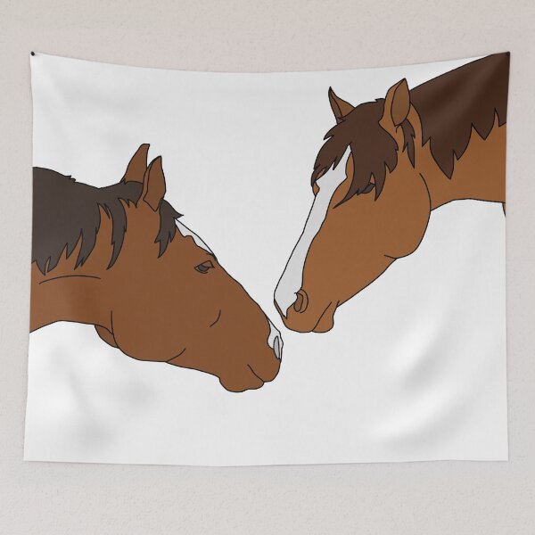 Item preview, Chestnut Horses Nuzzling designed and sold by Abby Art Studio.