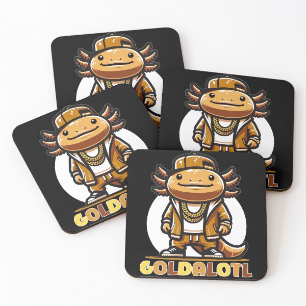 Item preview, Hip-hop style cartoon goldalotl, golden Axolotl  designed and sold by ColorAlotl.