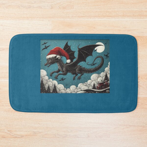 Item preview, Gothic Dragon in Santa Hat designed and sold by PickledjoArt.