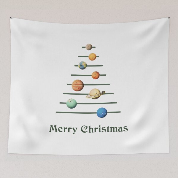 Item preview, Christmas Tree Planets of Solar System cute and kawaii - Merry Christmas designed and sold by celestevolta.