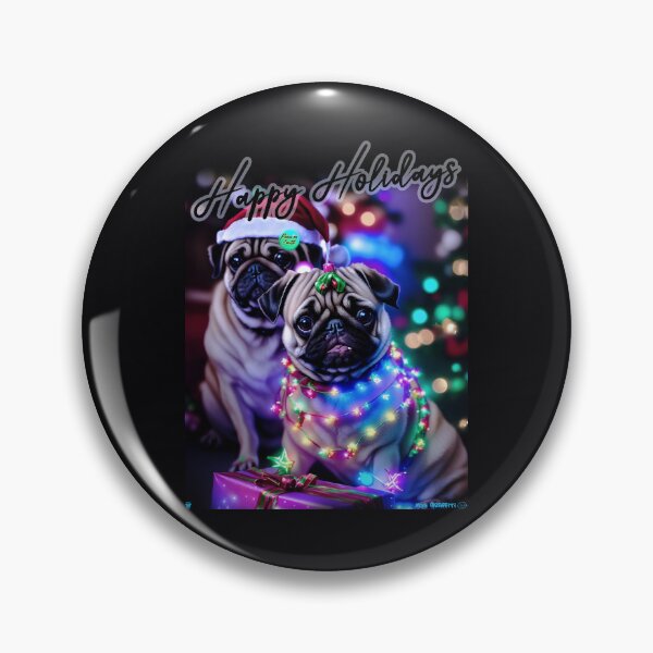 Item preview, Pug HAPPY HOLIDAYS 82 MERRY CHRISTMAS     designed and sold by RedBluffTraders.