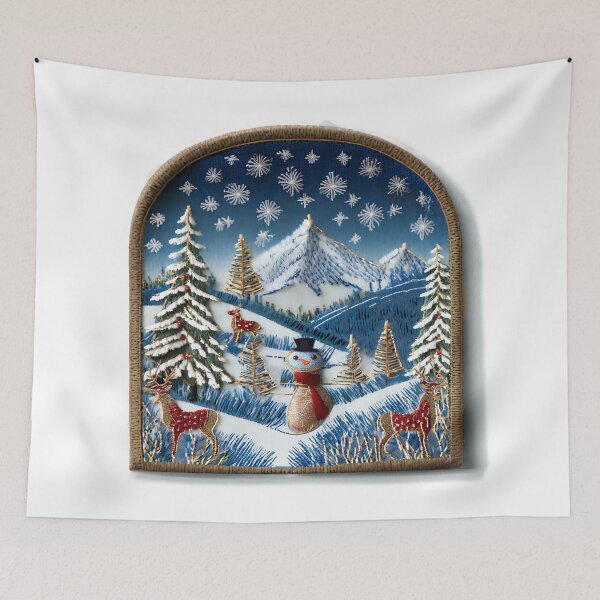 Item preview, Embroidered Christmas Window Scene designed and sold by SGillum.