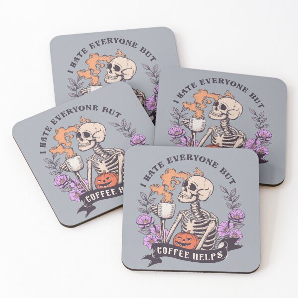 Item preview, "Coffee Helps" Funny Skeleton designed and sold by FlawlessSeams.