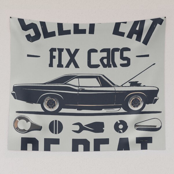 Item preview, Eat Sleep Fix Cars Repeat designed and sold by bihtti.