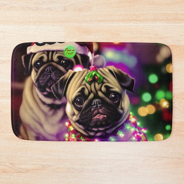 Item preview, Pug HAPPY HOLIDAYS 82 MERRY CHRISTMAS PUGGY HOLIDAYS designed and sold by RedBluffTraders.