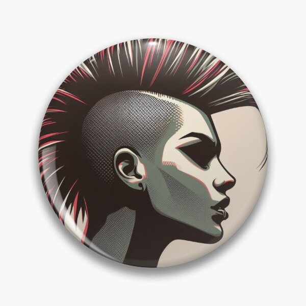 Item preview, abstract punk woman face designed and sold by RockPalette.