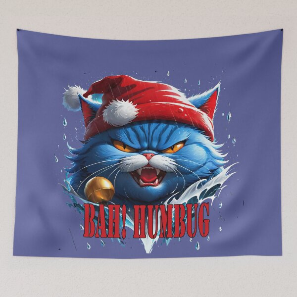 Item preview, Raging Blue Santa Cat: The Bah! Humbug Edition. designed and sold by leyfinder.