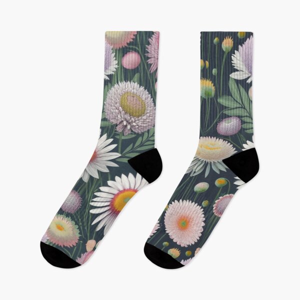 Item preview, logo fabric flowers meadow flower T-shirt beautiful dress colorful bedding backpack leggings socks pink green  designed and sold by gulka8.