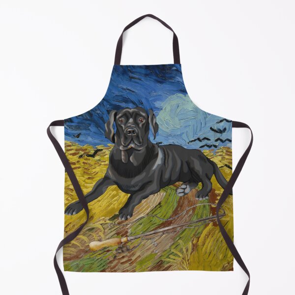 Item preview, Black Labrador Retriever With Fishing Rod Van Gogh designed and sold by VistaVintage.