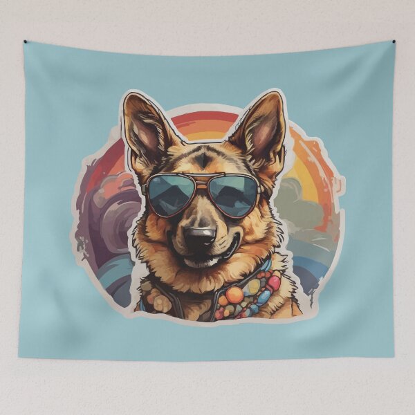 Item preview, German Shepherd Face Wearing Aviator Sunglasses designed and sold by thecatcouch.