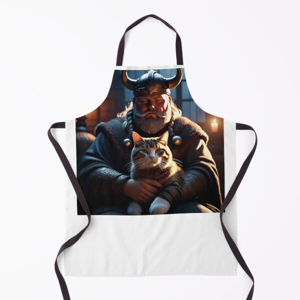 Item preview, Viking and his majestic feline conquer together. designed and sold by MoonShroomPrint.