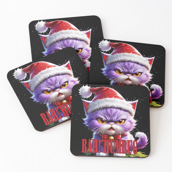 Item preview, Bah Humbug angry kitten with 'Purple  Rage Edition. designed and sold by leyfinder.