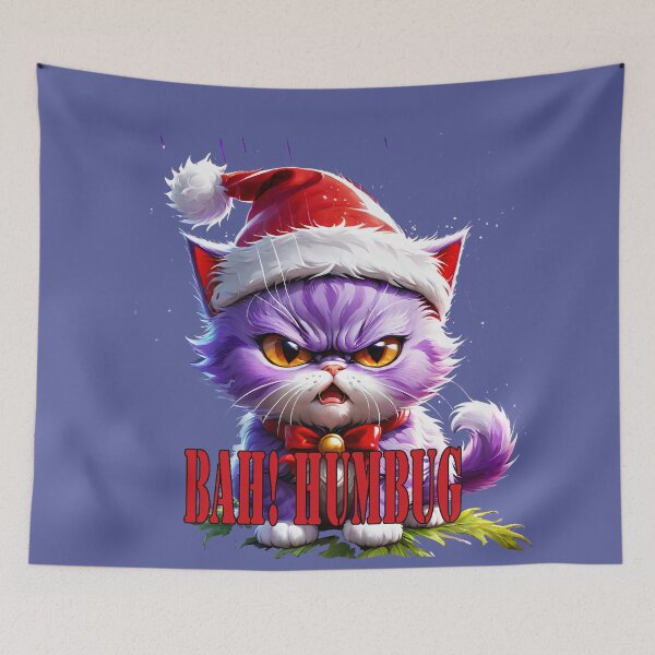 Item preview, Bah Humbug angry kitten with 'Purple  Rage Edition. designed and sold by leyfinder.