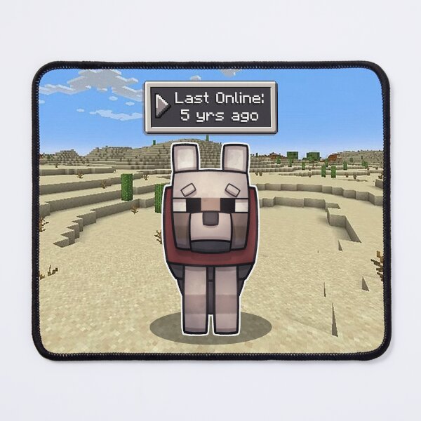 Item preview, Last Online Minecraft Wolf Mousepad designed and sold by Seamunis.