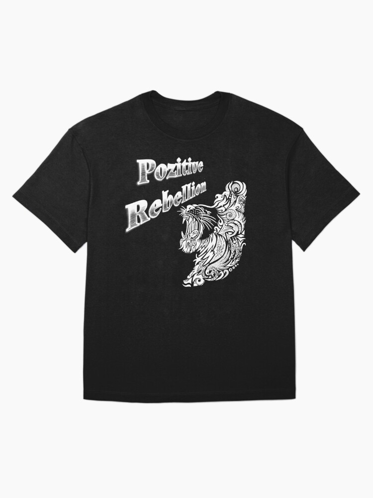 Thumbnail 3 of 7, Oversized T-Shirt, Pozitive Rebellion Black&White Lion designed and sold by MeaganMaria.
