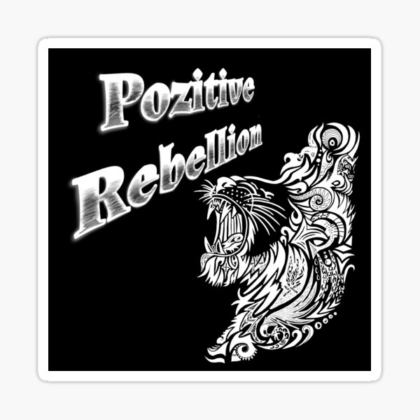 Pozitive Rebellion Black&White Lion Sticker