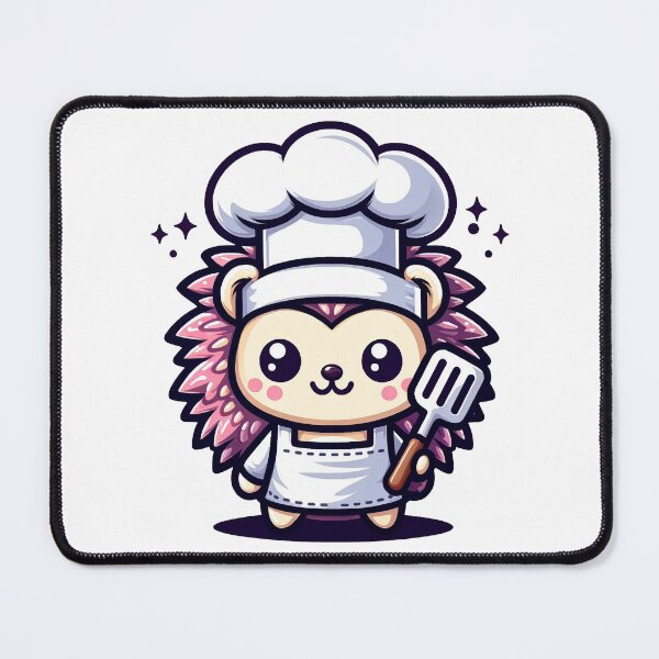 Item preview, Charming Kawaii Hedgehog Chef - Cute Culinary Masterpiece designed and sold by PuffPuffPrint.