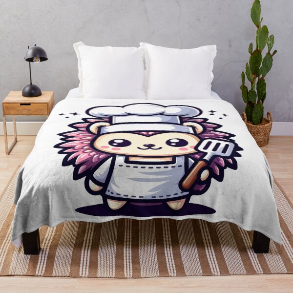 Item preview, Charming Kawaii Hedgehog Chef - Cute Culinary Masterpiece designed and sold by PuffPuffPrint.