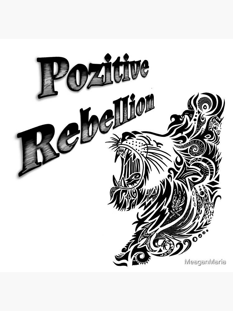 Thumbnail 3 of 3, Sticker, Pozitive Rebellion White&Black Lion designed and sold by MeaganMaria.