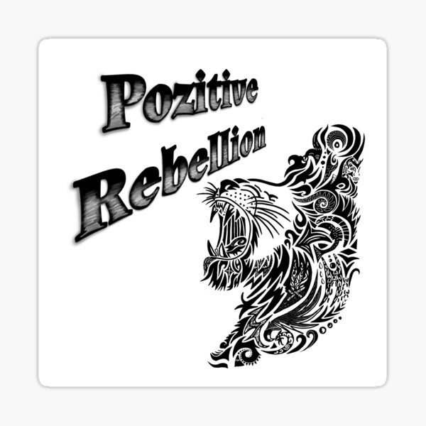 Pozitive Rebellion White&Black Lion Sticker