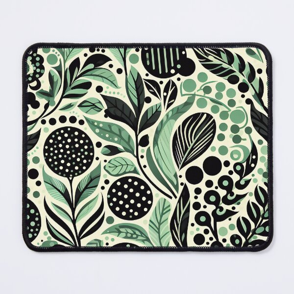 Item preview, Green And Black Floral Polka Dots Abstract designed and sold by Coffee Lifestyle.