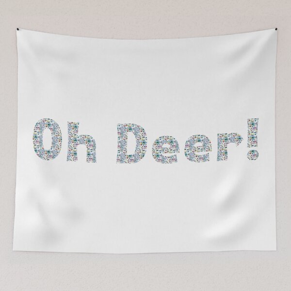 Item preview, Oh Deer! Whimsical Christmas Lettering Blue & White designed and sold by ara-designs.