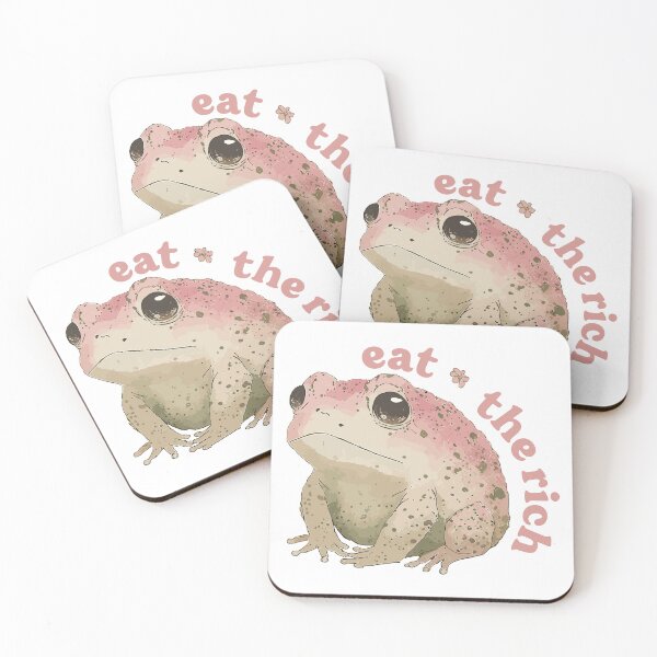 Item preview, Eat the rich - pink frog designed and sold by EmeraldeaArt.