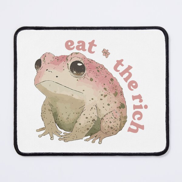 Item preview, Eat the rich - pink frog designed and sold by EmeraldeaArt.