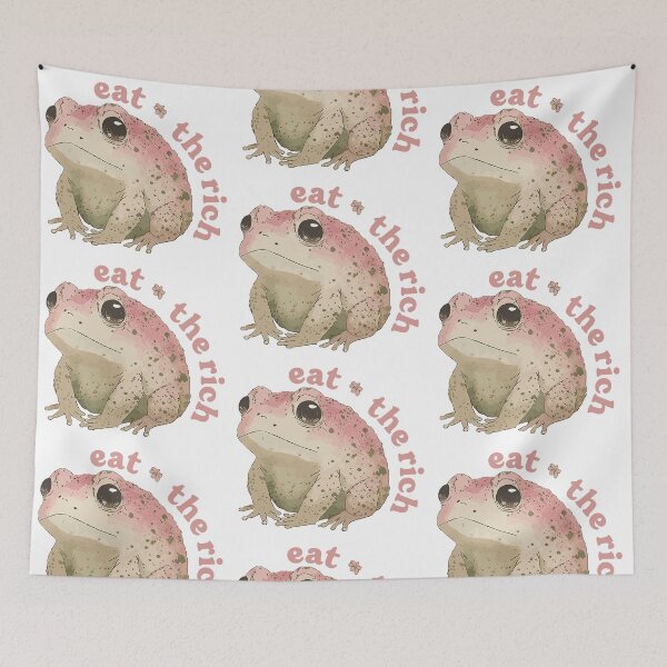 Item preview, Eat the rich - pink frog designed and sold by EmeraldeaArt.