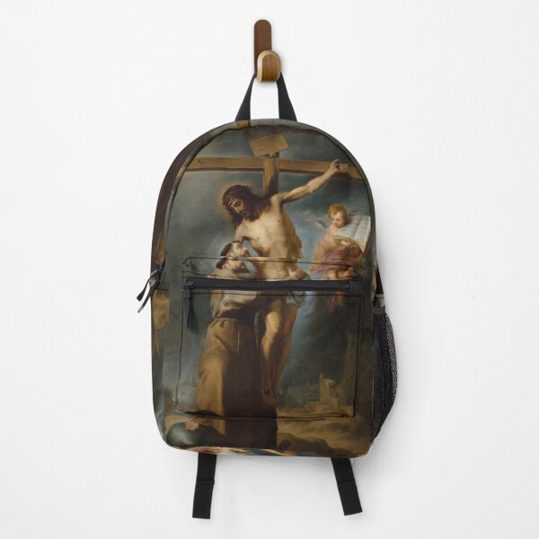 Item preview, Cristian Art of Esteban Murillo, Saint Francis Embracing Christ on the Cross - Jesus designed and sold by HeavenArtStudio.
