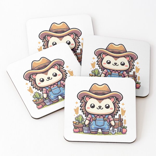 Item preview, Charming Kawaii Hedgehog Farmer Artwork designed and sold by PuffPuffPrint.