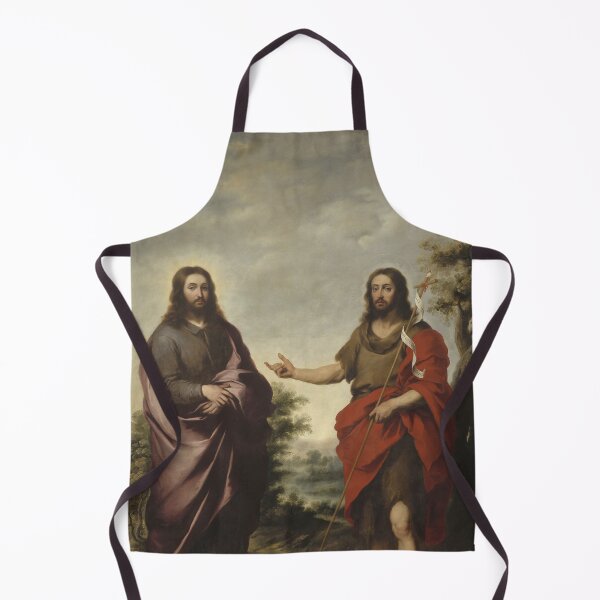 Item preview, Christian Art of Estéban Murillo - Saint John the Baptist Pointing to Christ - Jesus designed and sold by HeavenArtStudio.