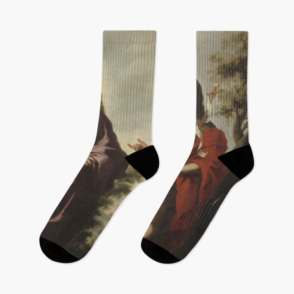 Item preview, Christian Art of Estéban Murillo - Saint John the Baptist Pointing to Christ - Jesus designed and sold by HeavenArtStudio.