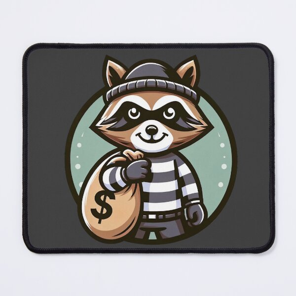 Item preview, Bank Heist Raccoon - Cartoon Raccoon Robber designed and sold by fkdesignsshirts.