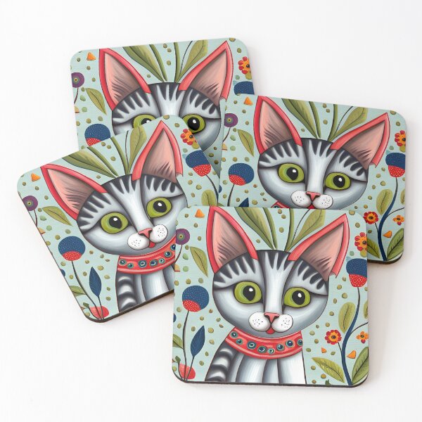 Item preview, Gray Cat Face designed and sold by Reclining Buddha Cat.