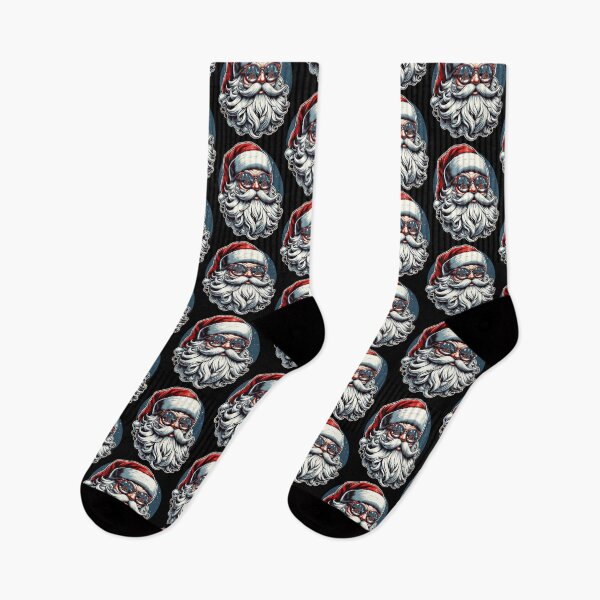Item preview, Holiday Style with a Retro Touch: Santa in Fashionable Glasses designed and sold by ArtFeverShop.