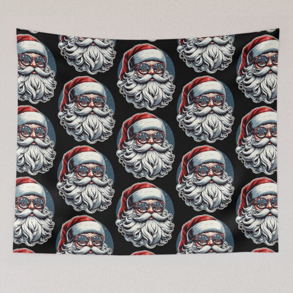 Item preview, Holiday Style with a Retro Touch: Santa in Fashionable Glasses designed and sold by ArtFeverShop.