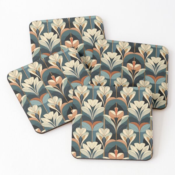Item preview, art deco lilies pattern designed and sold by darkartsflowers.