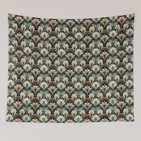Item preview, art deco lilies pattern designed and sold by darkartsflowers.