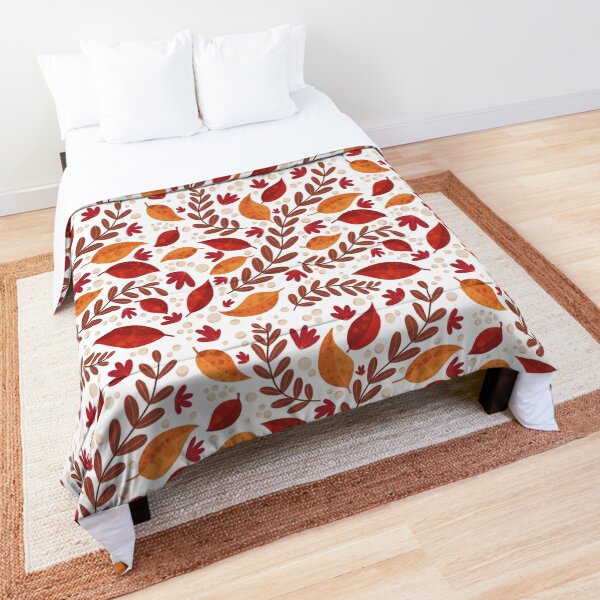 Leaves Pattern - Red Comforter