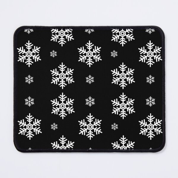 Item preview, White Snowflakes Patterns Black Decor Gift designed and sold by WearYourMood.