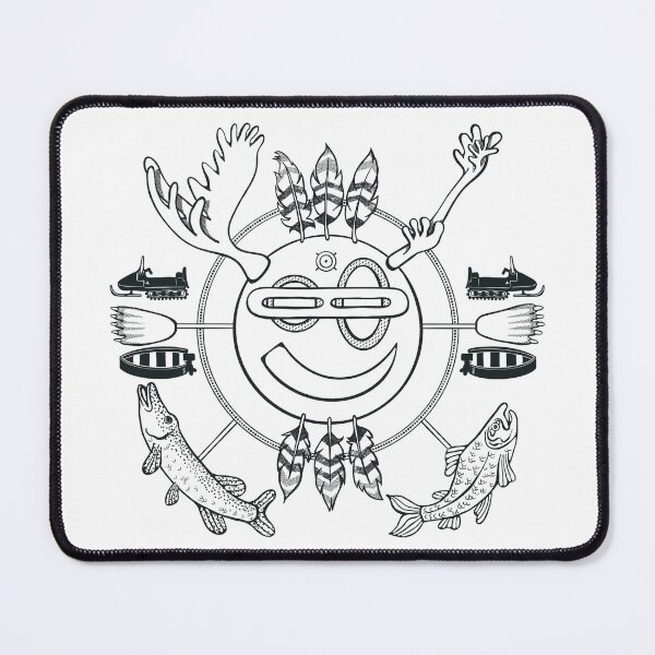 Item preview, The Happy Hunter - Contemporary Yup'ik Mask - Dark Outline designed and sold by SKYE CAMPBELL.