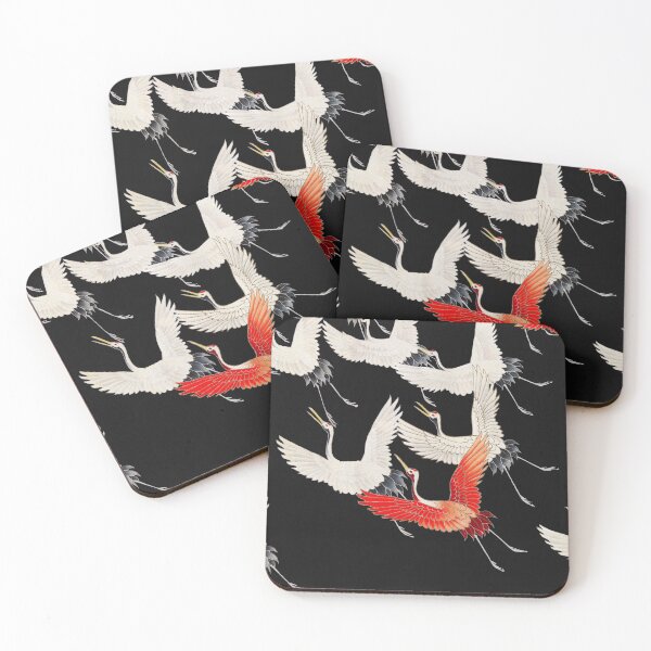 Item preview, Vintage Japanese Art with Flying Cranes designed and sold by Wander-Wave.